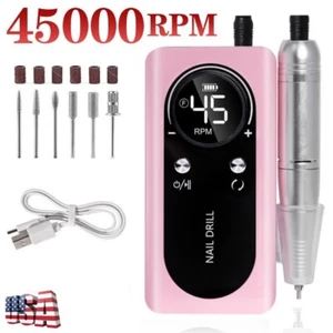 45000RPM Wireless Electric Nail Drill Machine File Manicure LED Art Drill Kit[ - Picture 1 of 12