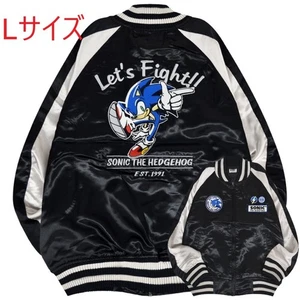 Chaqueta Sukajan Sonic the Hedgehog Bordada Talla L Negra Sega Japón Nueva con Etiqueta - Imagen 1 de 6