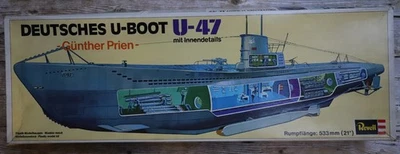 Revell German submarine U-Boot U-47, visible interior, scale 1:125, kit H-384 - Immagine 1 di 2