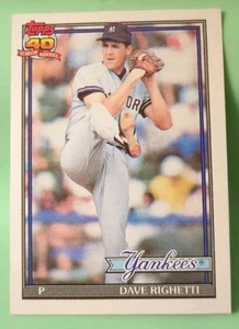 1991 Topps - Dave Righetti #410 - Yankees de Nueva York - Imagen 1 de 2