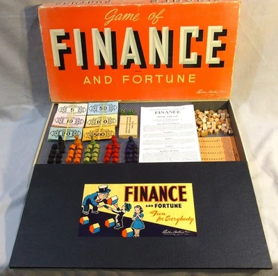 Vintage Parker Bros Finance And Fortune 1936 Brettspiel komplett RAR Red Box Ed - Bild 1 von 4