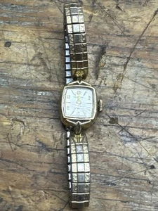 Vtg Hamilton Watch Women 14mm 10K RGP Bezel Working Flex Band - Picture 1 of 8