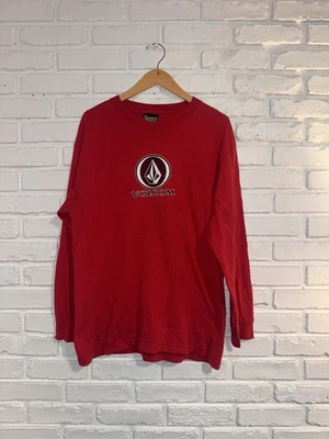 Vintage Y2K Volcom Stone Skate T-Shirt Red Size L Skateboarding Surf Graphic  - Image 1 of 4