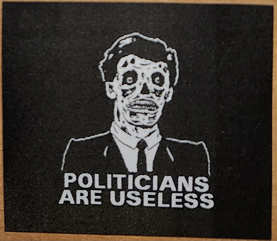 Politicians are Useless Iron on cloth patch government politics punk rock - Image 1 of 1