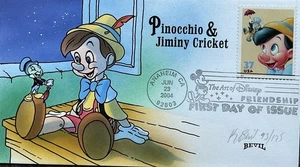 Bevil Handpainted 3868 Pinocchio & Jiminy Cricket Walt Disney Friendship - Picture 1 of 1