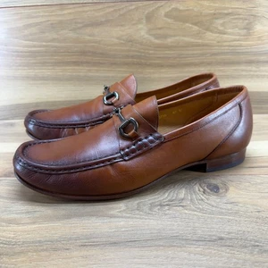 Beckett Simonon Beaumont Loafers Size 12 Cognac Brown Horse Bit Slip Dress Shoes - Picture 1 of 11