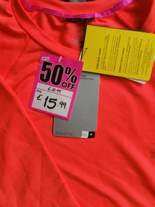 Karrimore Ladies Size 10 active wear full Sleeves top, bright Peach colour New. - Picture 1 of 4