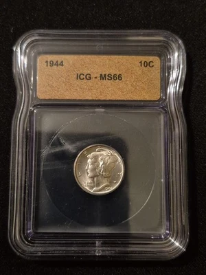 1944 Mercury Silver Dime ICG MS 66 - Frosty As They Come - Image 1 of 4