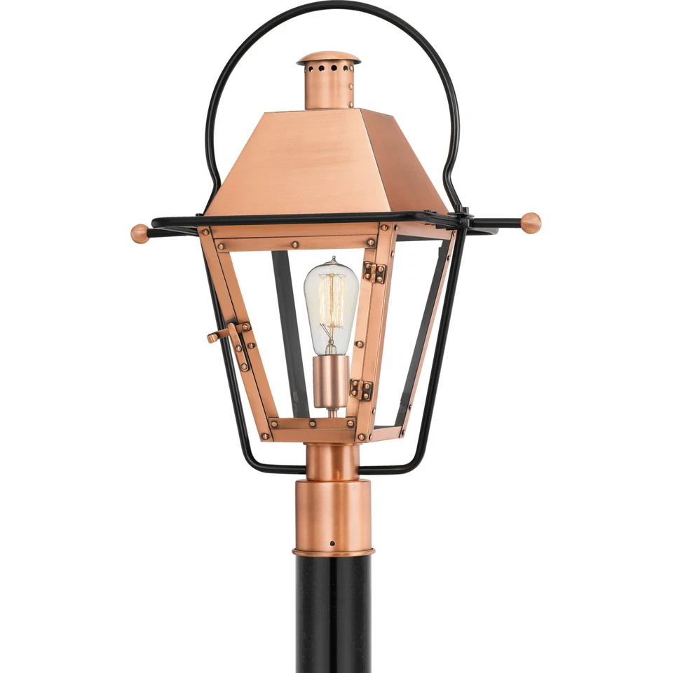 Quoizel RO9018AC Rue De Royal 1 Light 23 inch Aged Copper Outdoor Post Lantern
