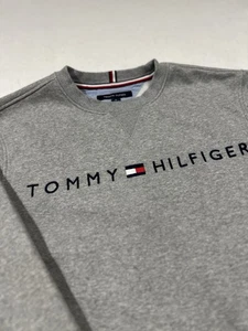 Tommy Hilifiger bestickter grauer Pullover Sweatshirt Herren Medium - Bild 1 von 7