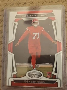 Tarjeta de novato Josh Simmons #166 2025 con certificación Panini/499 Kansas City Chiefs radiocontrol - Imagen 1 de 3