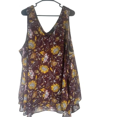 Lane Bryant Modern Swing Double-Layer Chiffon Tank – Size 30 - Image 1 of 4