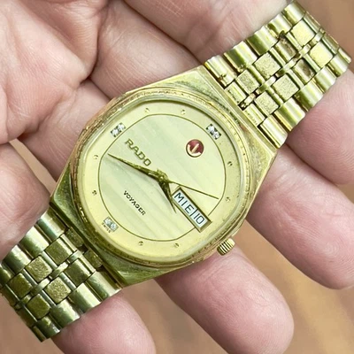 Vintage Rado Voyager Day Date Automatic Men's Watch Ref. 636.3435.2 RUNS! - Image 1 of 4