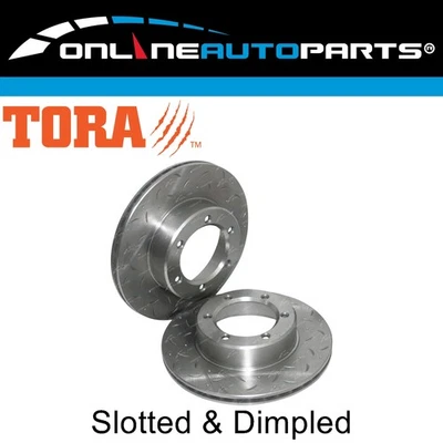 2 Front Slotted Disc Brake Rotors for LN167 LN170 LN172 Hilux 4x4 Ute 1997~2005 - Image 1 of 3