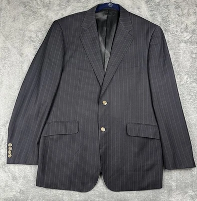 Blazer masculino Giorgio Armani 42R EUA mistura de lã casaco esportivo listrado jaqueta luxo - Imagem 1 de 4