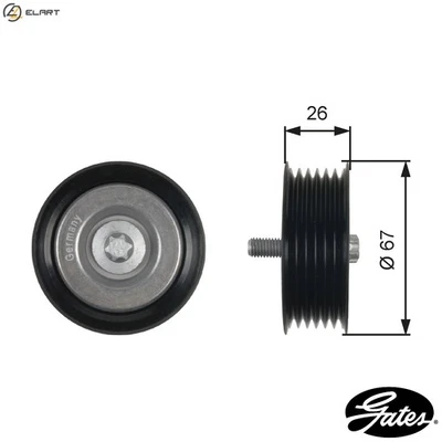 DEFLECTIONGUIDE PULLEY VRIBBED BELT T36438 FOR MERCEDES-BENZ C-CLASS/T-Model - Image 1 of 4