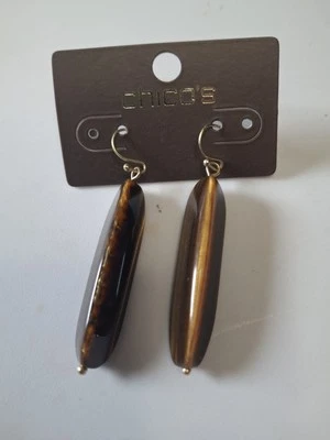 Pendientes Chicos nuevos con etiquetas. Pendientes colgantes tipo ojo de tigre tipo gota de malaya ganchos en tono dorado Foto 1 de 2