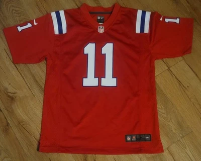 New England Patriots Julian Edelman Red Nike #11 Jersey YOUTH Size-Large  - Image 1 of 4