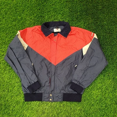 Vintage Descente Ski Jacket Large 22x25 Crop Red Blue Trim - Image 1 of 4