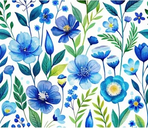 Premium Blue Bell Floral Sticky Back Plastic, Floral Adhesive Wallpaper, 2m Roll - Picture 1 of 5