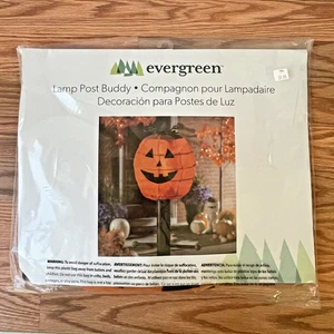 Halloween Pumpkin - Jack O Lantern Lamppost Cover - Evergreen Brand Decor - Picture 1 of 15