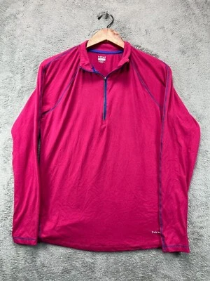 Camisa pulóver HIND atlética para mujer grande rosa 1/4 cremallera cuello alto manga larga Foto 1 de 4