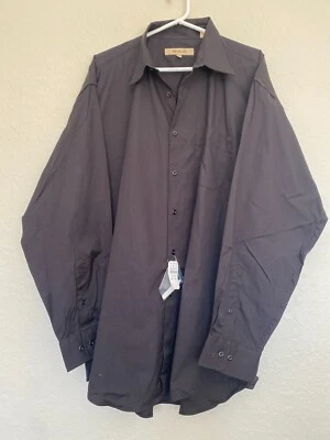 Bachrach Mens Size 18 1/2 Black Button Front Shirt New with Tag - Image 1 of 4