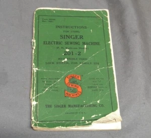 Original Vintage 1951 Singer 201-2 Electric Sewing Machine Manual - Picture 1 of 3