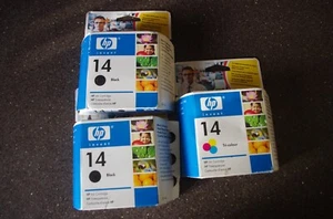 Original HP Ink 1 x HP 14 Tri-colour Print Cartridges, Never Opened Out of Date - Zdjęcie 1 z 2
