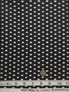 Half Moon Black/White #32355 Polk Dots Ovals 1yd Moda Sew Quilt Craft Fabrics - Picture 1 of 3