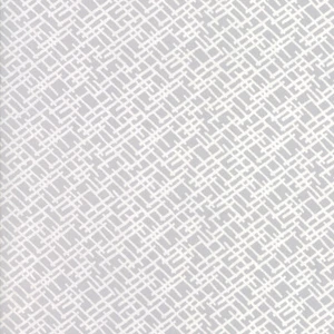 18" Long Remnant MUSLIN MATES White on White Trellis Moda Quilt Fabric #33138-11 - Picture 1 of 2