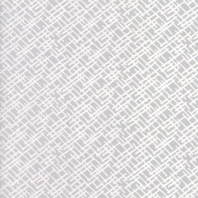 18" Long Remnant MUSLIN MATES White on White Trellis Moda Quilt Fabric #33138-11 - Image 1 of 2
