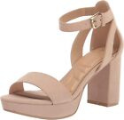CL by Laundry Women's Go On 2 Heeled Sandal 7.5 Wide, Nude Super Sd
