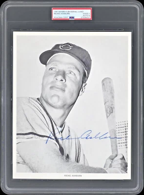 1961 Manny's Baseball Land Richie Ashburn Signed 8x10 Photo PSA/DNA Slabbed - Image 1 of 3