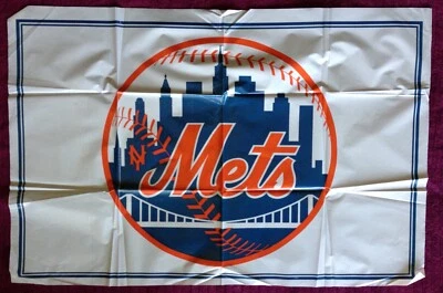 NEW YORK METS early 80's ? EMBLEM; 35 X 24 "Plastic Window Poster” ORIG ENVELOPE - Image 1 of 4