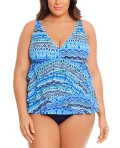 $119 Swim Solutions Plus V-Neck Fauxkini Tummy-Control One-Piece 20W (DEFECT) - Picture 1 of 1