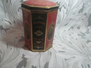 Vintage Unity Mills Pure Sugar Octagonal Hinged CONTAINER ENGLAND Tin Empty Box - Picture 1 of 8