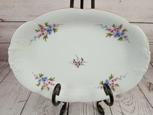Wawel China Rose Garden Piatto Orlo Oro Made in Poland Vintage Ovale 13X9 - Foto 1 di 12