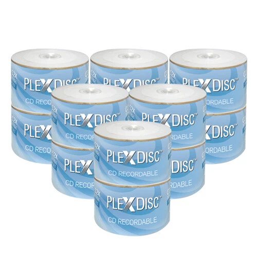 600 PC PlexDisc 52X 700 MB 80 MIN CD-R White Inkjet Hub Printable Disc 631-210 - Image 1 of 1