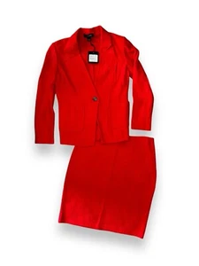 ST. JOHN Falda Traje Chaqueta y Falda Santana Boucle Tejido Mezcla Rojo talla 12 Nuevo $1890 - Imagen 1 de 17