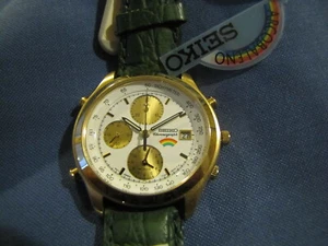SEIKO ARCOBALENO CRONOGRAFO LAMINATO ORO QUARZO NUOVO, NOS (11) - Foto 1 di 2