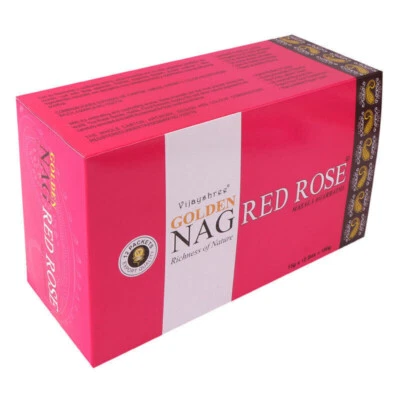 Vijayshree Golden Nag Red Rose Natural Masala Incienso Stick Packf 12x15gm 180gm Foto 1 de 3