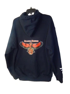 Atlanta Hawks Black Hoodie Full Hawk Back Polyester Cotton men's large-no flaws - Picture 1 of 6