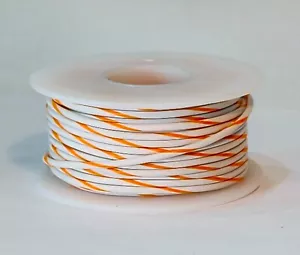 Cable de conexión automotriz TXL calibre 18 AWG BLANCO con RAYA NARANJA ~ 50 pies ¡NUEVO! - Imagen 1 de 1