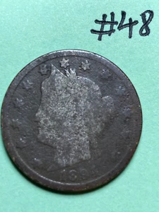 1894 LIBERTY "V" NICKEL, #48 - Picture 1 of 2