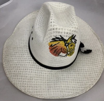 WESTERN EXPRESS INC 白色牛仔 6 1/2 着色刚性草帽墨西哥制造 — 第 1/4 张图片