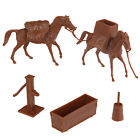 BMC Marx Recast Western Pack Horses Cowboy Brown Plastic Figures & Accessories