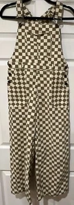 Vtg Roolee Sz XS Check Bib Overalls JumpSuit Romper Wide Leg Pants Nice! - Picture 1 of 16