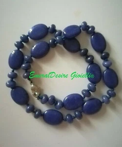 COLLANA VERI LAPISLAZZULI NATURALI ANNODATA A MANO BY EMERALDESIRE GIOIELLI® - Foto 1 di 11
