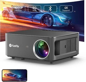 4K Projector 60000LMS Native 1080P 3D 5G WiFi Bluetooth Video Home Theater Black - Picture 1 of 11